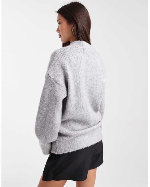 ASOS Gray Brushed Boyfriend Cardigan Co-ord