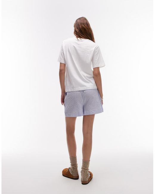Mango Purple Cotton T-shirt And Seersucker Short Pyjama Set
