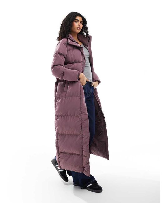 Superdry Purple Maxi Longline Puffer Jacket