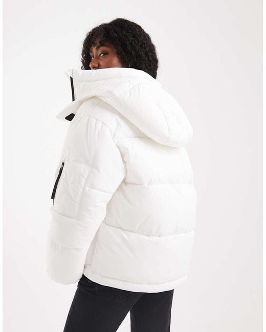 HUGO White Farida Hooded Puffer Jacket
