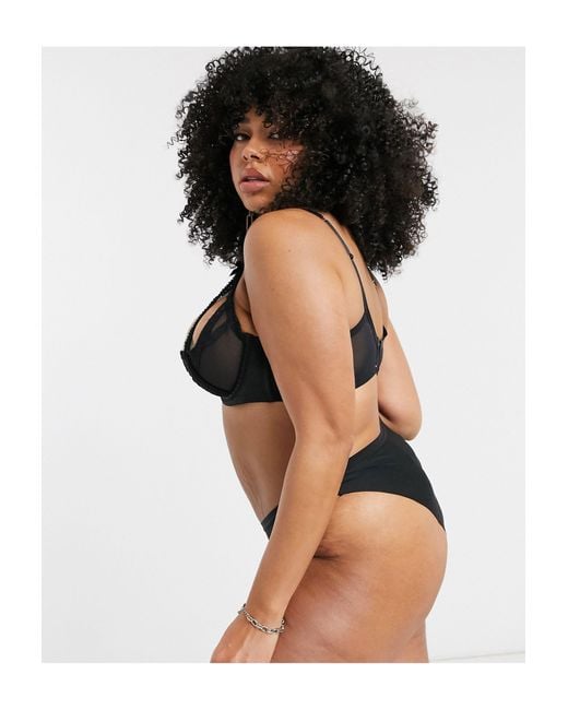 Savage x Fenty Plus Size Ultra Sexy Open Bra in Black