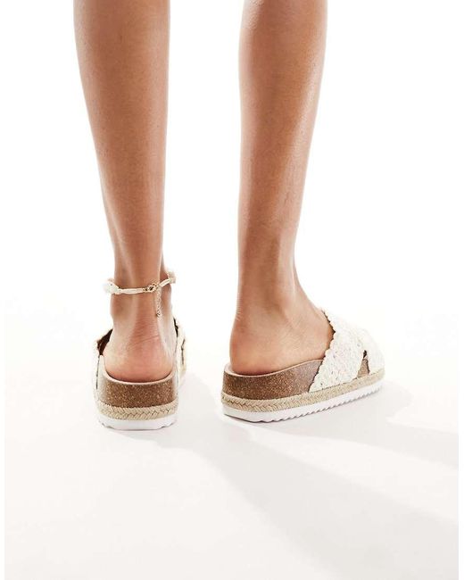 ASOS White Jessie Flatform Cross Strap Espadrille Sandals