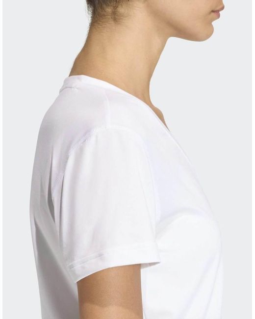 Adidas Originals White Workout Essentials V-Neck T-Shirt