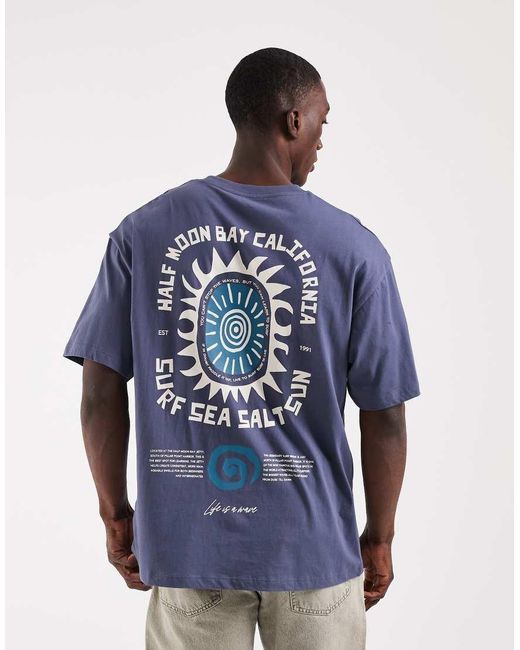 Jack & Jones Blue Surf Club Back Print T-shirt for men