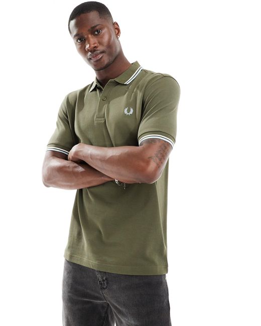 Fred Perry Green Twin Tipped Polo Shirt for men