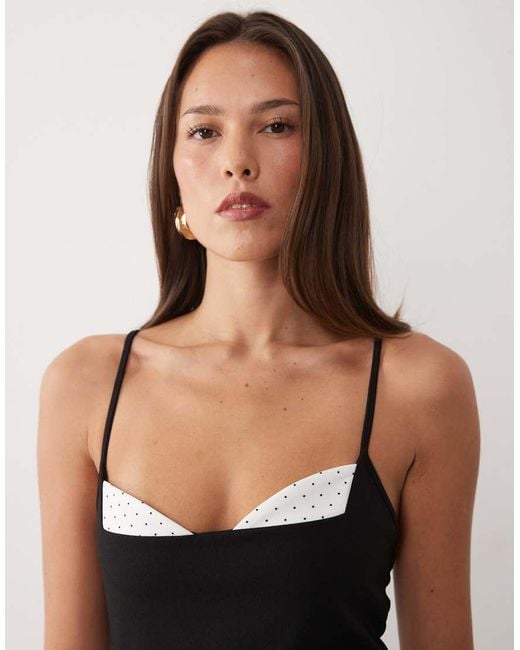 ASOS Multicolor Maxi Dress With Skinny Straps And Bust Detail