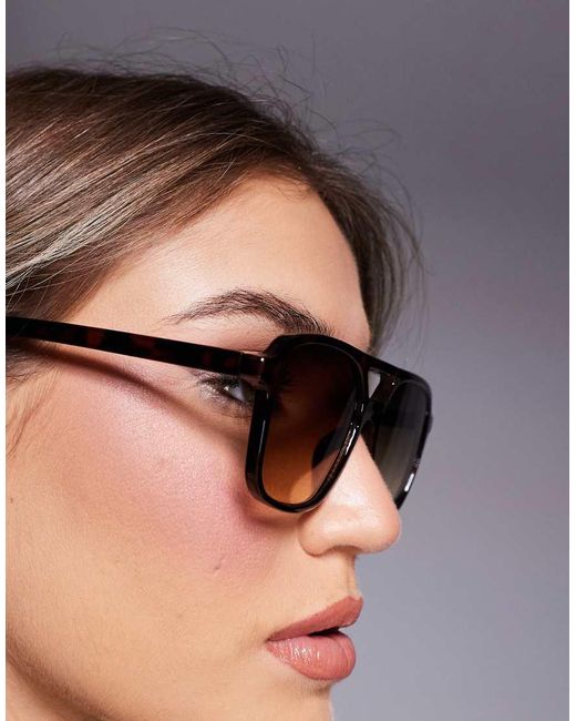 ASOS Brown Aviator Sunglasses