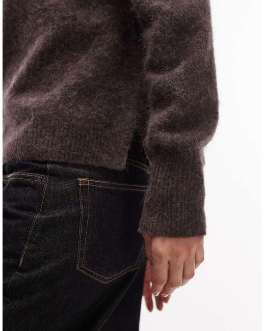 ARKET Brown Alpaca Wool Blend Crew Neck Jumper