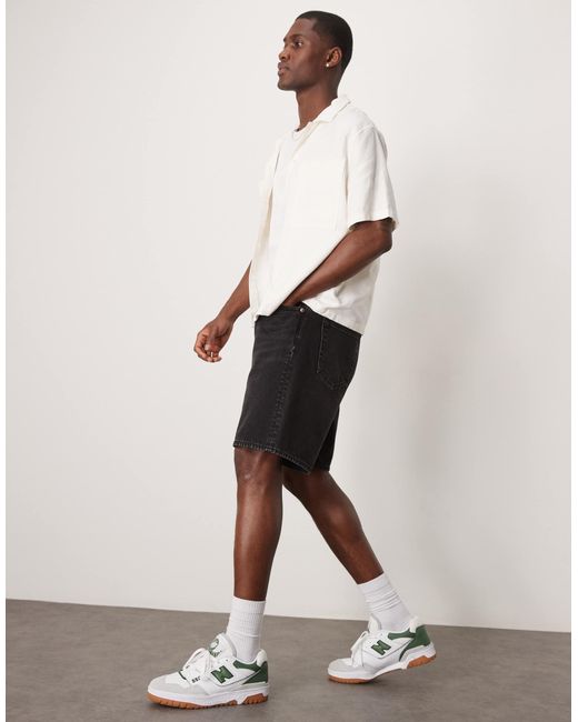 Abercrombie & Fitch – locker geschnittene jeansshorts in Black für Herren