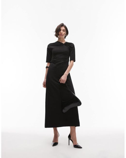 90s style long dress Ventura 90s inspired Midnight Navy Blue Mesh and Leaf Flocked Velvet Midi Maxi  Dress by Motel Rocks – Black Salt