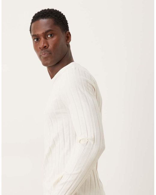 ASOS Natural Slim Fit Long Sleeve T-shirt for men