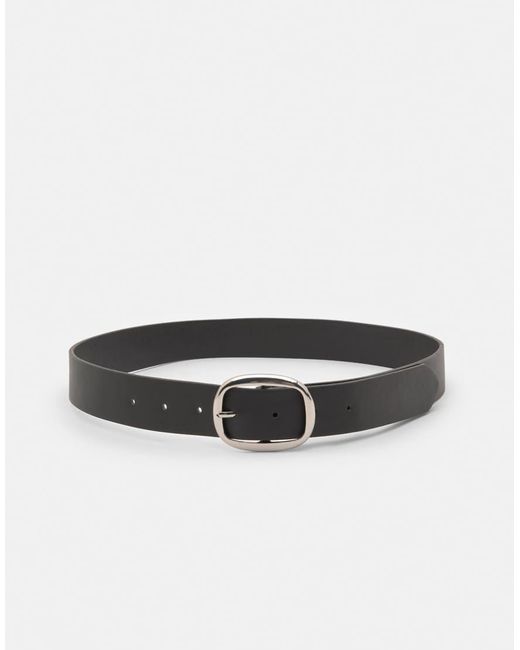 Pull&Bear Black Belt With Rounded Buckle