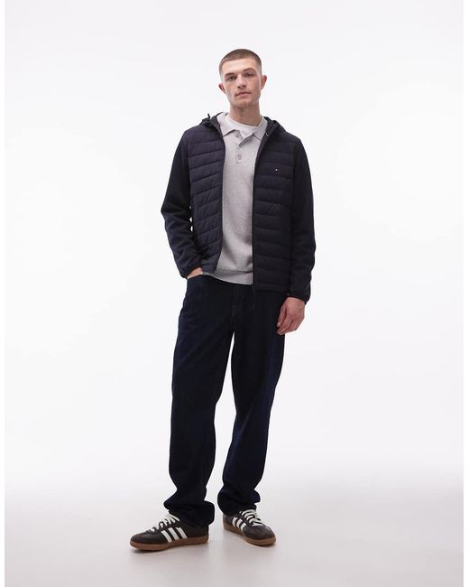 Tommy Hilfiger Blue Performance Padded Jacket With Hood for men