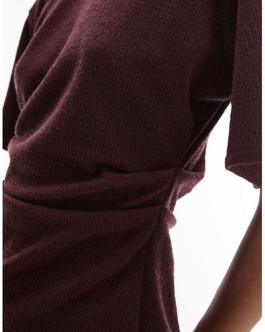 Camiseta Con Cintura Estilo Corsé De Tejido Texturizado De -Rojo ASOS de color Purple