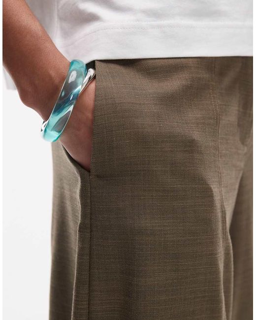 Pantaloni Affusolati A Palloncino Kaki A Vita Medio Alta Con Girovita Minimal di TOPSHOP in Green