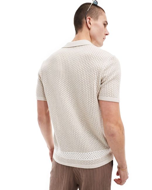 Hollister White Button Through Knitted Shirt for men