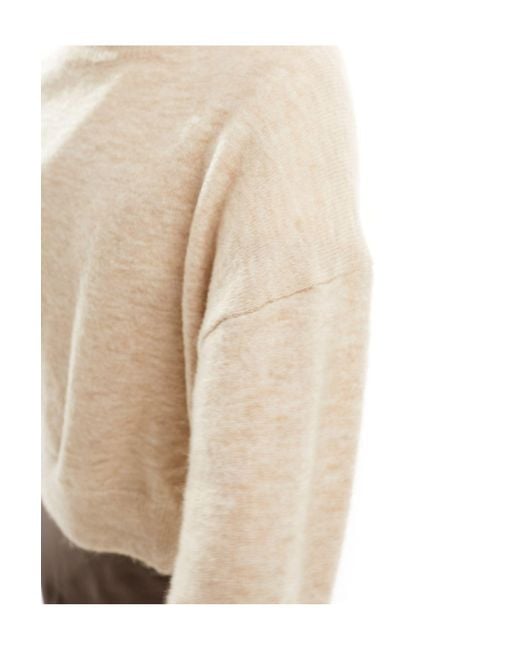Maglione oversize leggero color avena di Mango in White