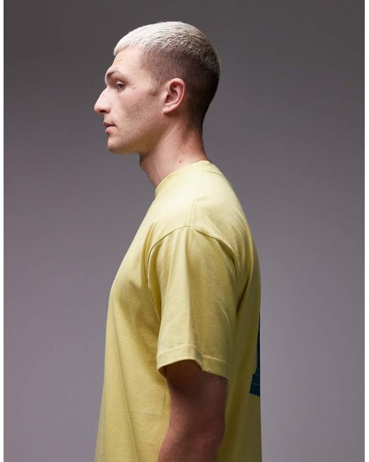 Camiseta Amarilla De Corte Suelto Con Motivo Estampado Arcan De Carhartt de hombre de color Gray