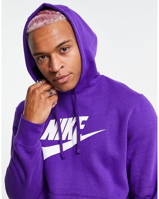 Nike Club Fleece Hbr Hoodie in Purple for Men | Lyst