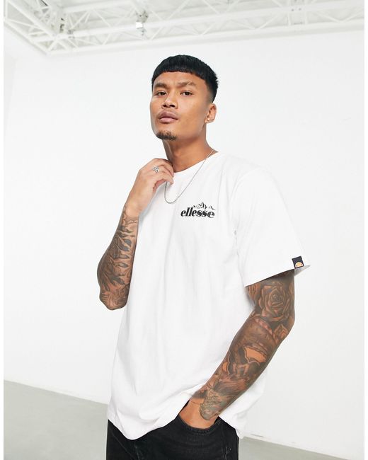 Ellesse Lumlock T-shirt With Chest Mountain Print in White for Men | Lyst