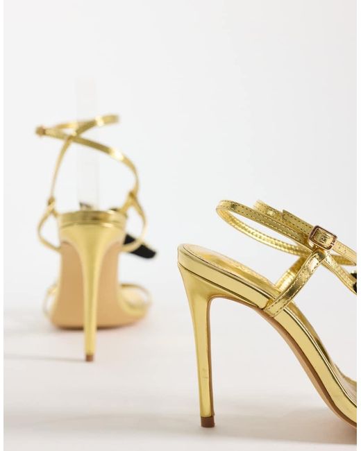 Public Desire Metallic Lumi Heeled Sandals With Embellished Starfish