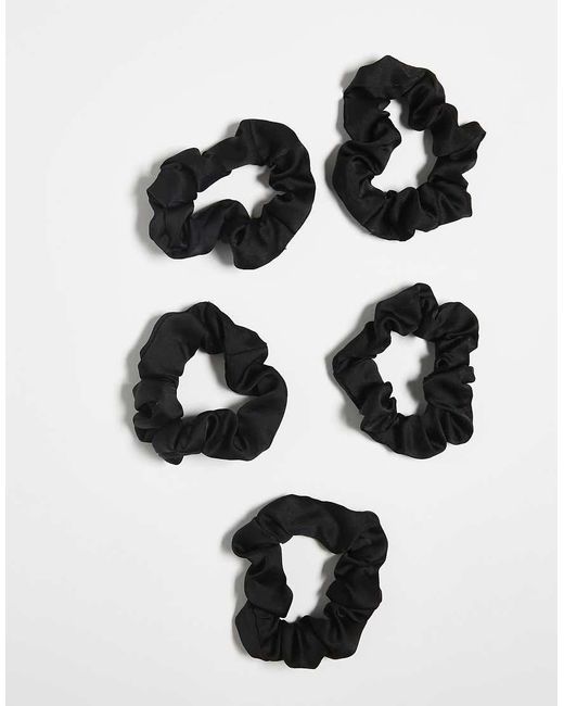 Kitsch Satin Sleep Scrunchies 5 Pack - Black