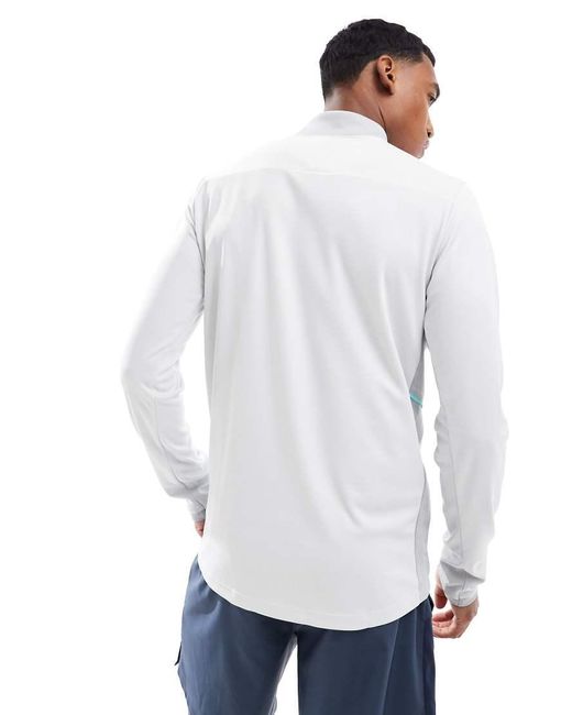 Nike Football White Academy 25 Dri-fit Half Zip Longsleeve Top for men