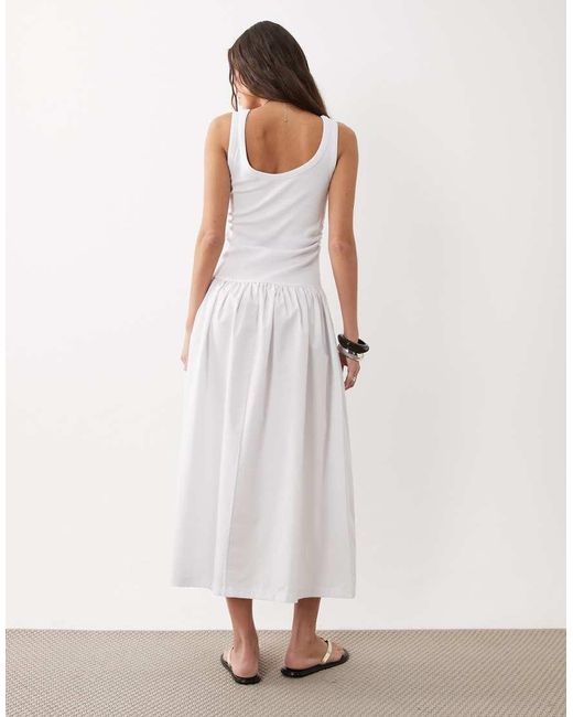ASOS White Short Puff Sleeve Bubble Mini Dress