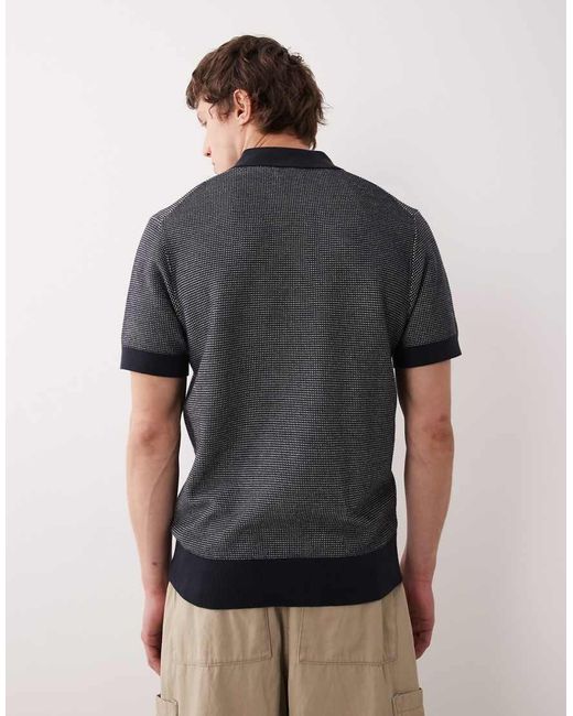 Farah Gray Birch Short Sleeve Knitted Logo Polo Shirt for men