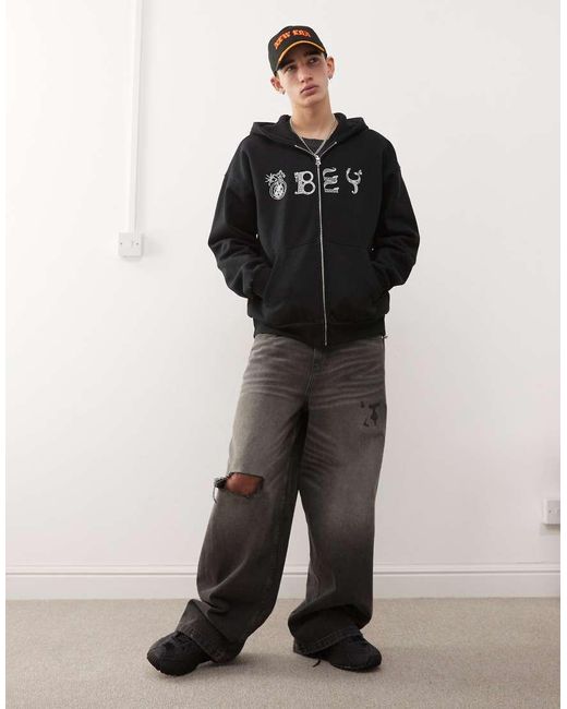Obey Woofcut in het Black voor heren