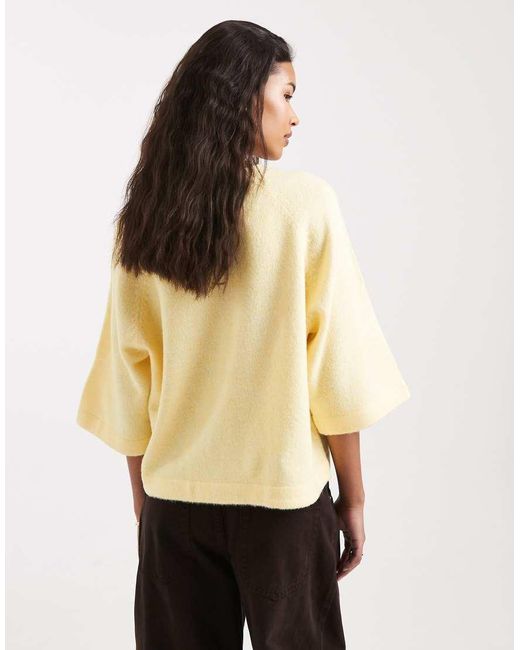 ONLY Natural Boxy Knitted T-shirt