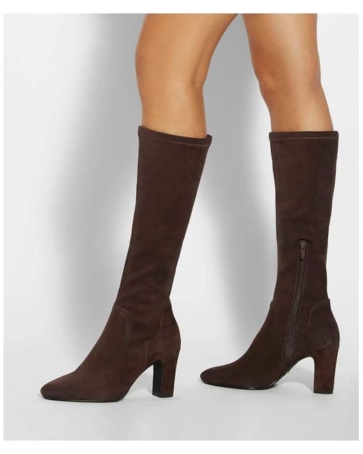 Dune Brown Wide Fit Wf Simple Knee High Boots