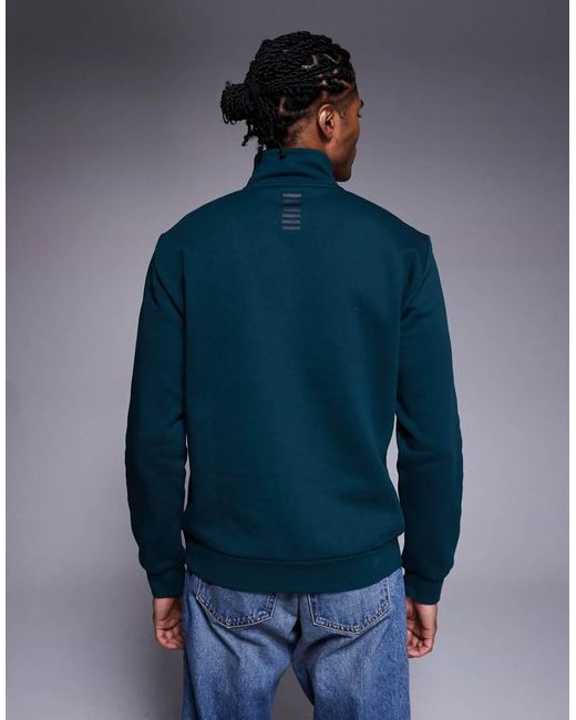 EA7 Blue Armani Train Core Logo Half Zip Sweatshirt for men