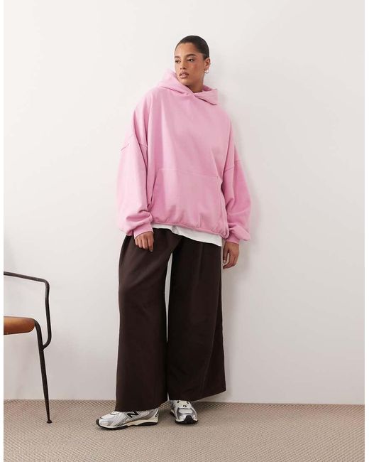 ARRANGE Pink Curve Oversized Premium Heavy Weight Hoodie