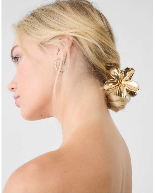 Stradivarius Set Van 3 Bloemenhaarclips in het White