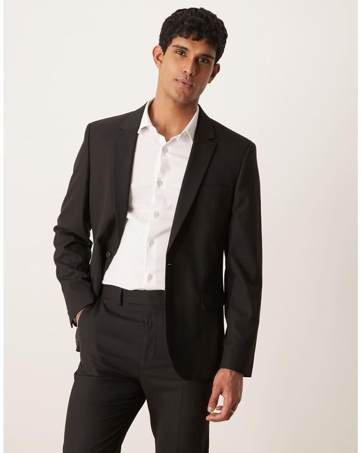 Giacca Da Abito Slim Nera di ASOS in Black da Uomo