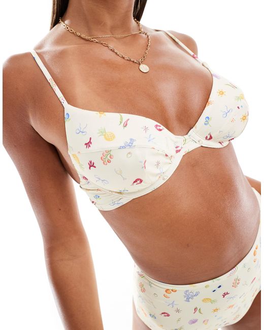 ASOS Natural Kellie Underwired Bikini Top
