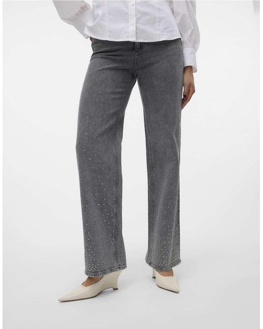 Vero Moda White Wide-Fit Jeans
