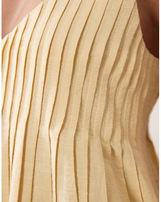 ASOS Natural Wide Leg Jumpsuit With Pintuck Detail
