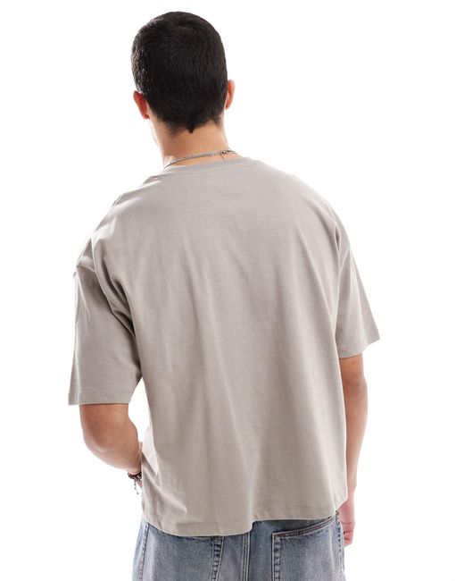 ASOS Gray Boxy Oversized T-Shirt With City Graphic for men