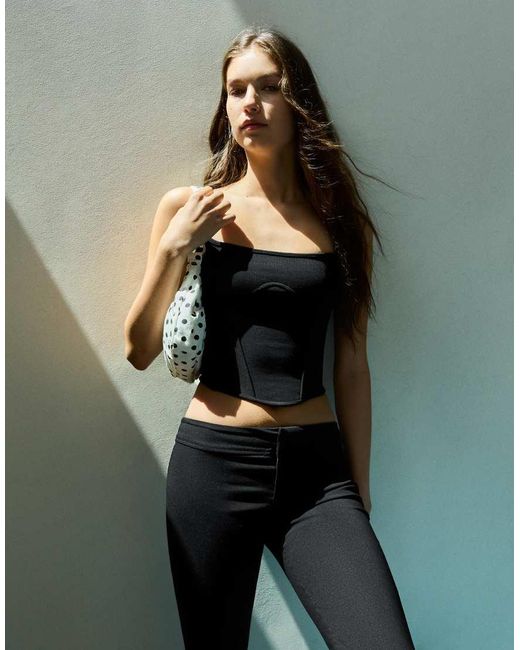 Bershka Blue Corset Strappy Top