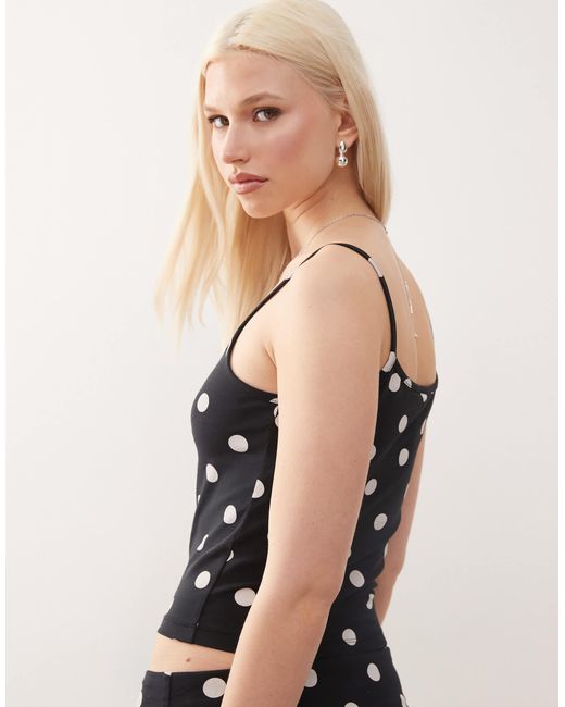Collusion Black – gepunktetes camisole