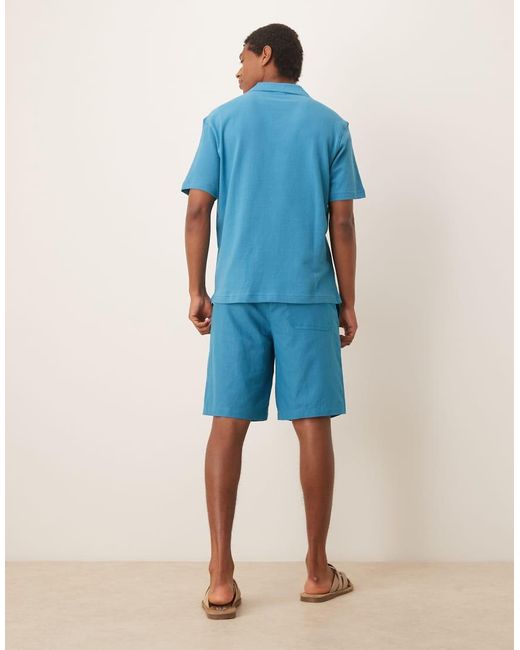 Pantalones Cortos Azul Aguamarina Con Lazada En La Cintura De (Parte De Un Conjunto) Mango de hombre de color Blue