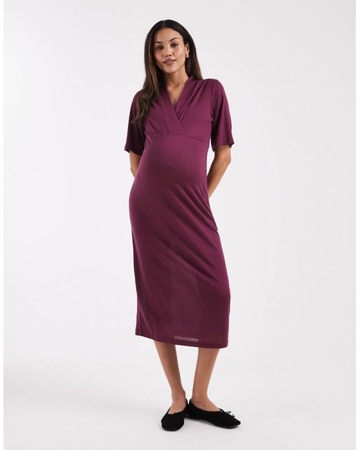 Mamalicious - robe portefeuille mi-longue Mama.licious en coloris Purple