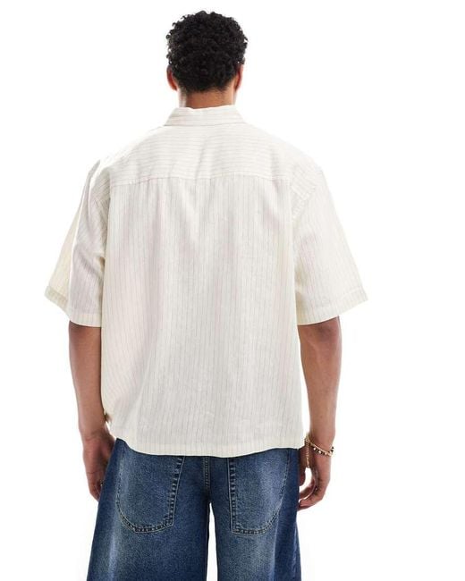 Camicia Écru di Pull&Bear in White da Uomo