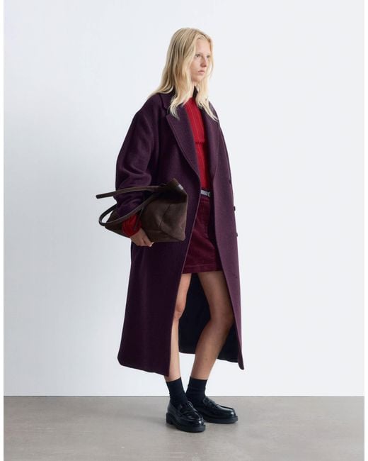 & Other Stories Red Belted Wool Coat