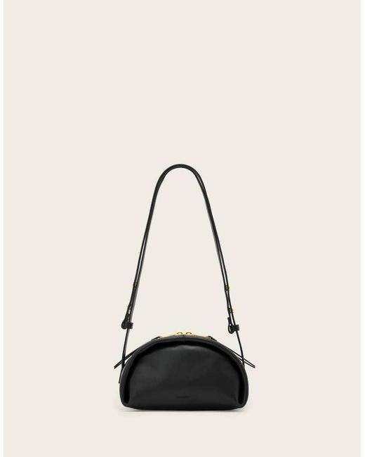AllSaints Natural Rosalie Arc Leather Crossbody Bag