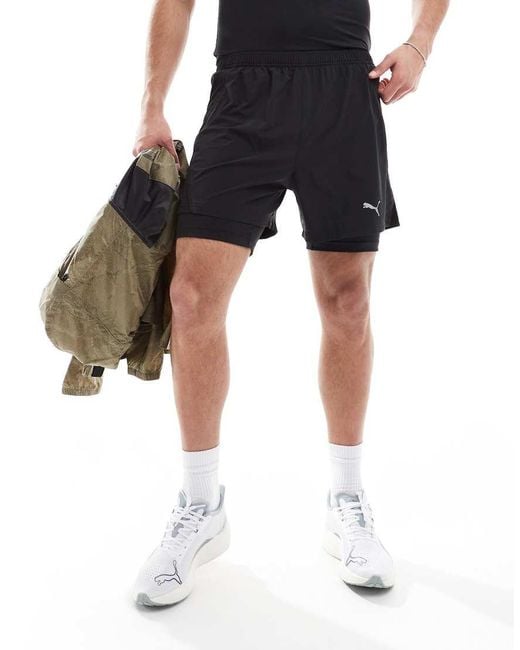 Pantalones Cortos Negros Con Diseño 2 En 1 Run Velocity De PUMA de hombre de color Blue