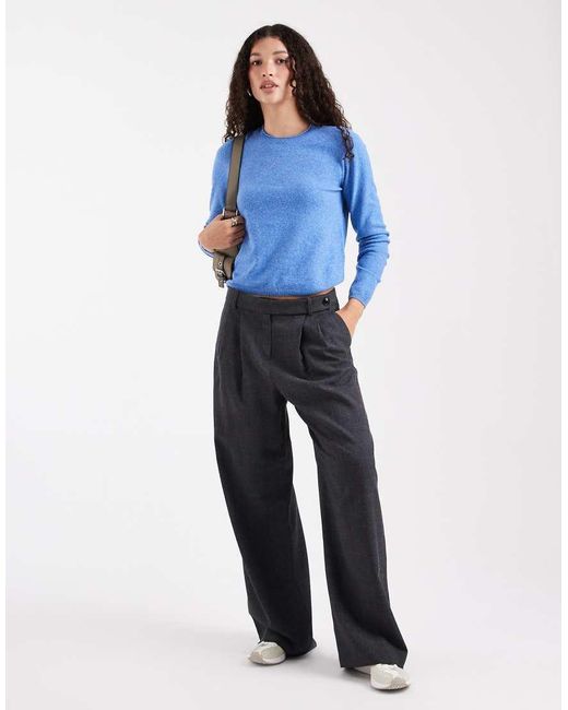 ONLY Blue Round Neck Long Sleeve Knitted Top