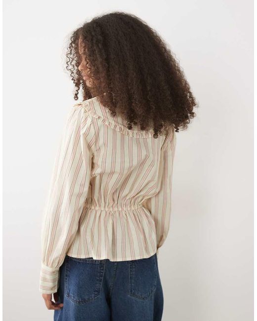 Miss Selfridge Natural Embroidered Collar Blouse